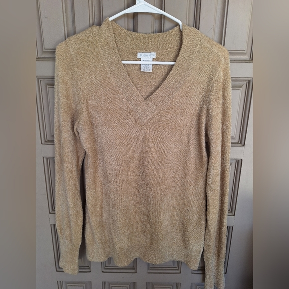 Worthington Sweaters - Worthington Sweater SzM V Neck Lng Slvs Super Soft Metallic Knit Nylon/Polyester